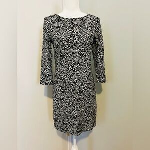 Trina Turk Woman’s Print Dress,3/4 sleeve & a scoop back,Black/White Color,Sz 6